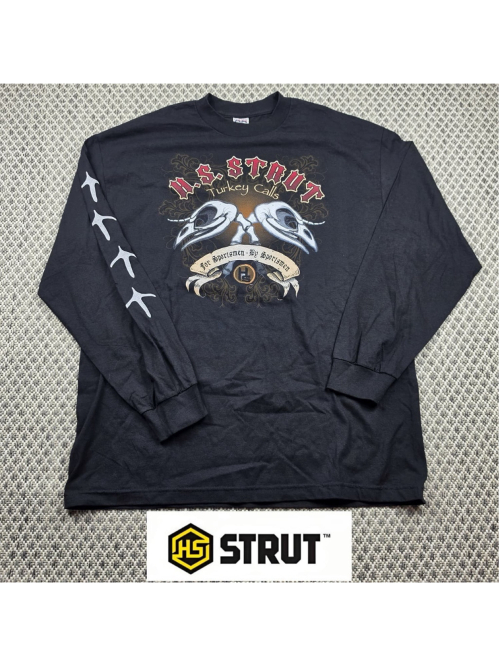 HS Strut Turkey Calls Long Sleeve T Shirt Mens XL Black Hunting Graphic